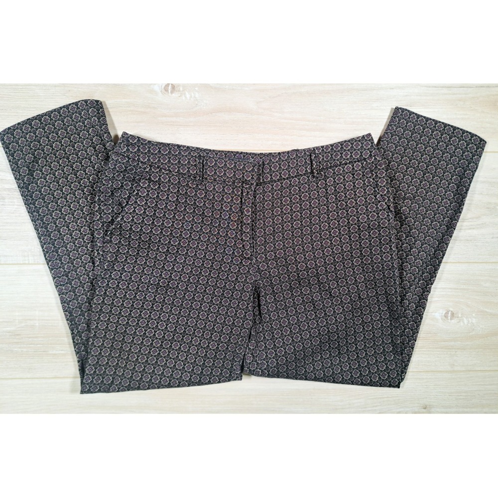 George Womens Greystone Foulard Geometric Print Ankle Dress Pants Sz 8 GL33F901
